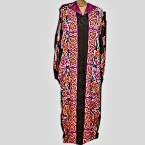 Georgette Trabolsi 1970s Vintage rare long floral zip robe